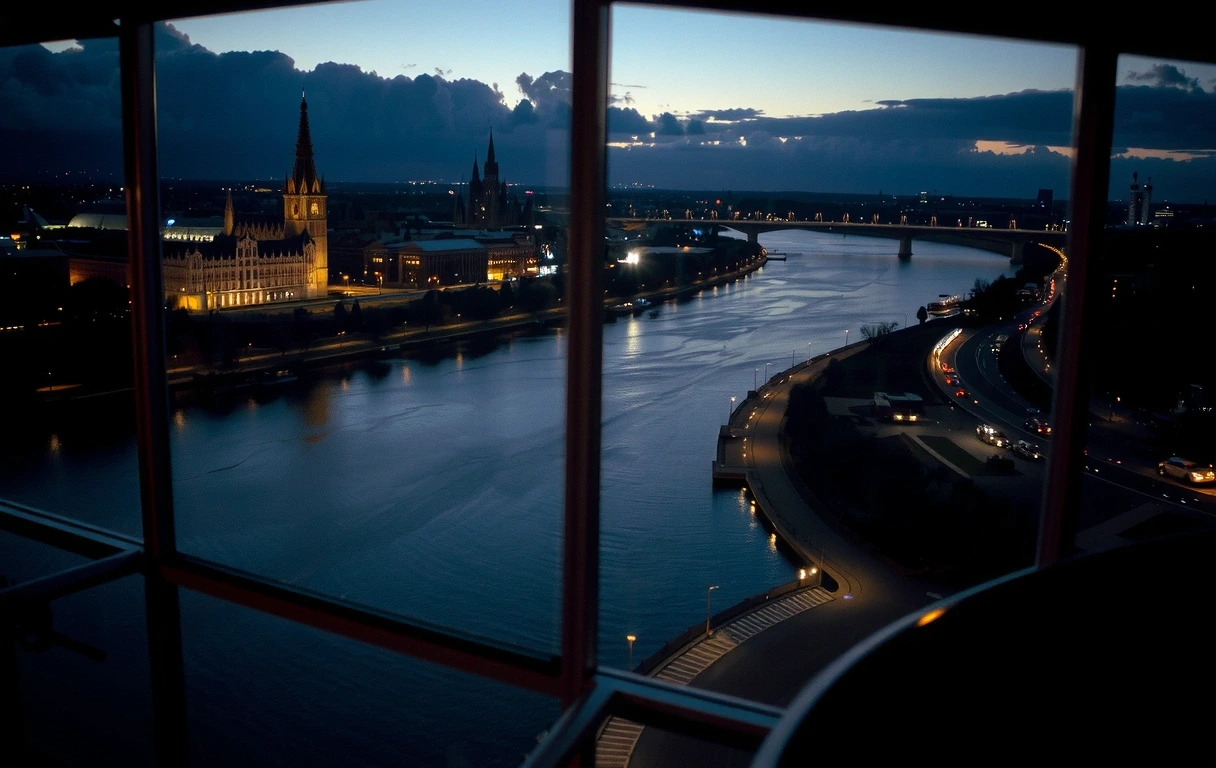 Köln Rheinufer Atmosphäre
